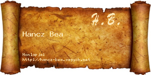 Hancz Bea névjegykártya